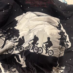 Black and White Stranger Things Queen Comforter